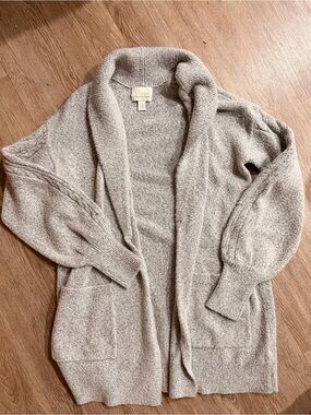 hinge Heather Gray Open-Front Shawl Collar Cardigan